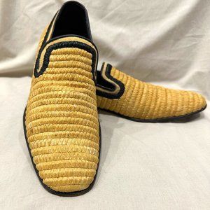 Donald J Pliner raffia loafers